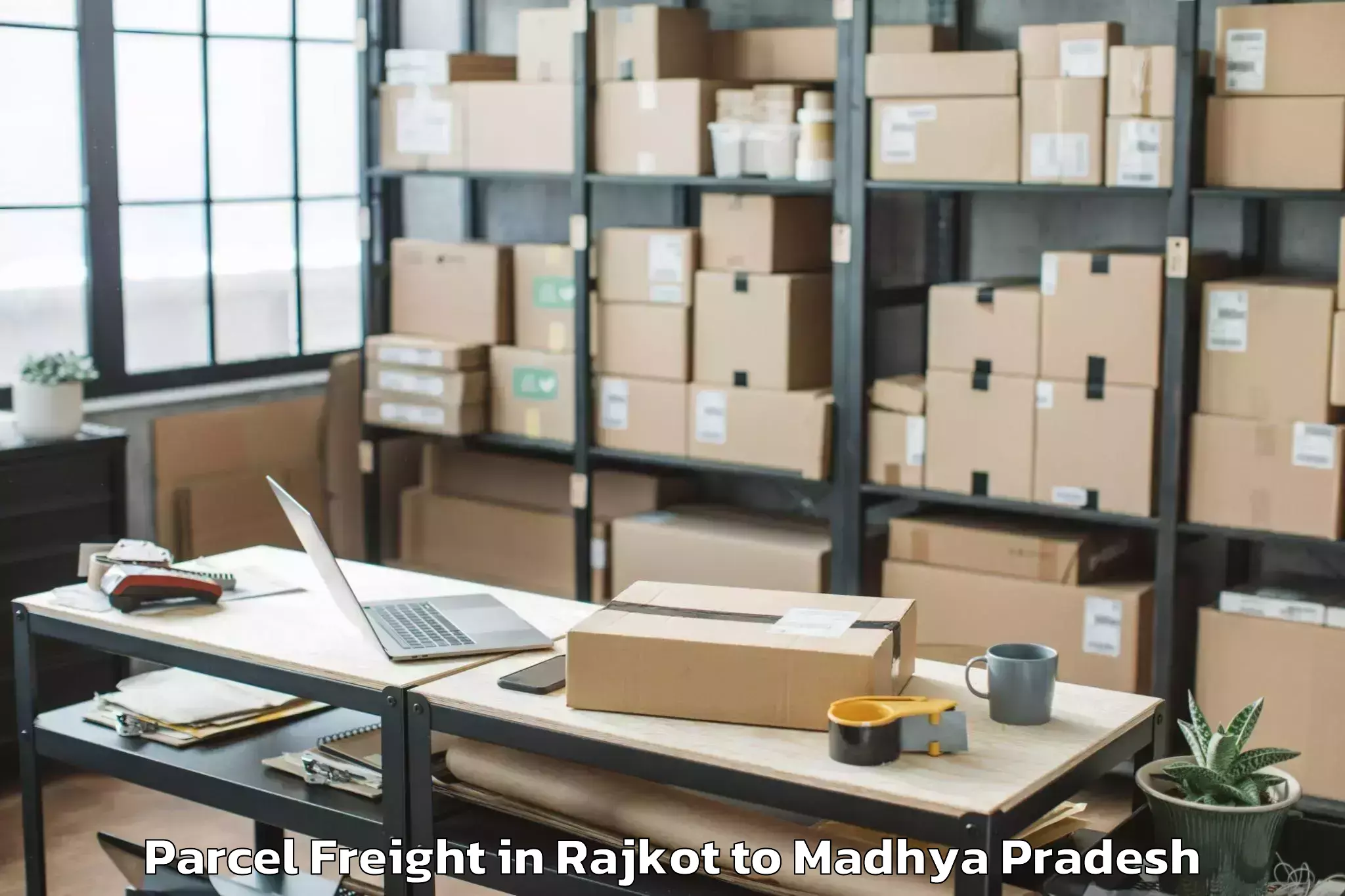 Reliable Rajkot to Guna Parcel Freight